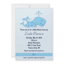 Blue Whales Baby Shower Invitations