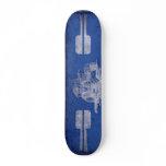 Blue White and Greased Custom Skate Board