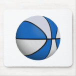 Blue & White Basketball: Mouse Pads