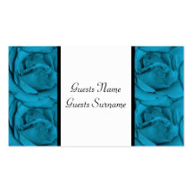 Blue white black floral wedding business card template