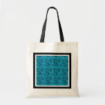 Blue white black floral wedding canvas bags