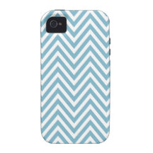 Blue White Chevron Zig Zag iPhone 4 Case