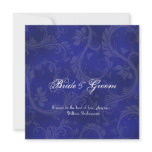 Blue white floral swirl elegant wedding engagement invites