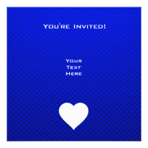 Blue & White Heart Personalized Announcements