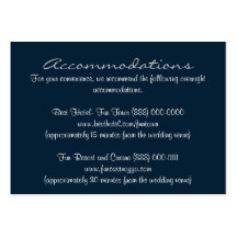 Blue White Insert Reception & Accommodation Cards Business Card Template