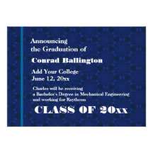 Blue White New Grad Announcement Any YearV2 G203