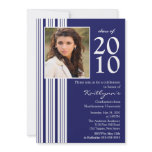 Blue & White Photo Graduation Invitation