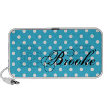 Blue & White Polka Dot Doodle Speaker