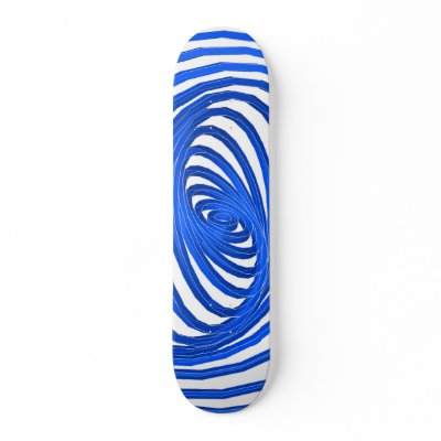 Blue & White Spiral Graphics: Skateboard by spiritswitchboard