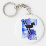 Blue & White Splashes Keychain