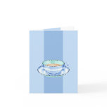 Blue White Teacup blue Note Card