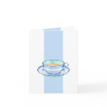 Blue White Teacup white blue Note Card