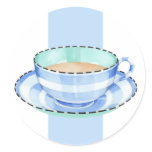 Blue White Teacup white blue Sticker
