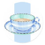 Blue White Teacup white blue Sticker