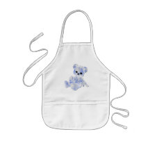 Blue & White Teddy Bear Aprons