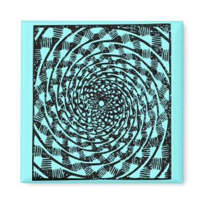 Blue & White Trippy Tunnel Magnet by 3DMOONMAN