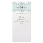 Blue White Vintage Wedding Programs Customized Rack Card