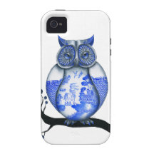 Blue Willow Owl Case-Mate iPhone 4 Cover