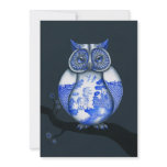 Blue Willow Owl invitations