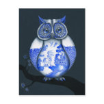 Blue Willow Owl Post Cards