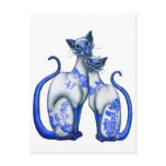 Blue Willow Siamese Cats Post Cards