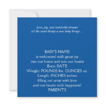 Blue Window Frame Baby Announcement