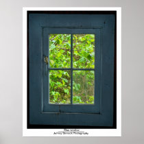 Blue window print