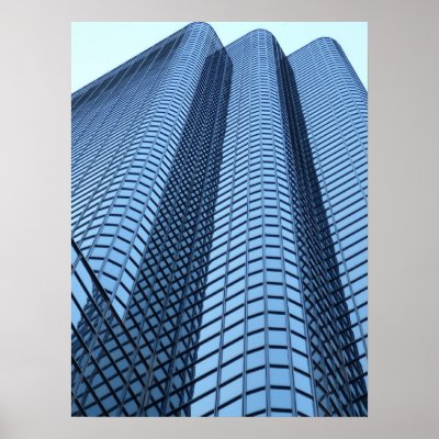 Blue Window Skyscraper Print by Snapshotter