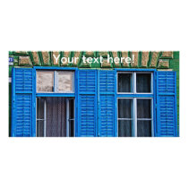 Blue windows photo card template