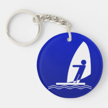 Blue Windsurfing Key Chain