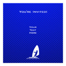 Blue Windsurfing Personalised Invitation