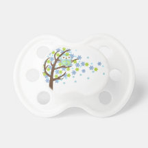 Blue Windy Tree Owl Pacifier
