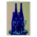 Blue Wine Bottles, accented cards