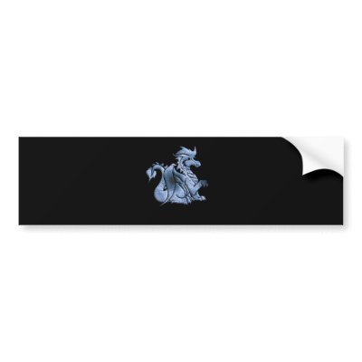 Blue Winged Dragon Bumper Sticker by DragonGifts
