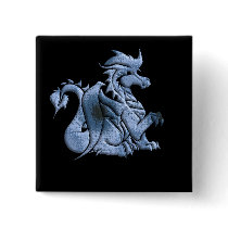 Blue Winged Dragon Button