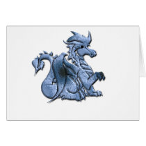 Blue Winged Dragon Greeting Card