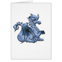 Blue Winged Dragon Greeting Cards