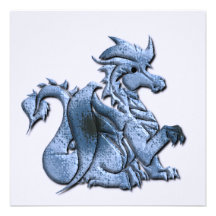 Blue Winged Dragon on an Invitation