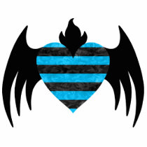 Blue winged heart magnet photo cut out