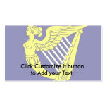 Blue Winged Maiden Harp, Ireland flag Business Cards