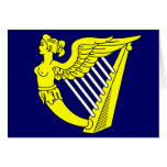 Blue Winged Maiden Harp, Ireland flag Greeting Cards
