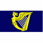 Blue Winged Maiden Harp, Ireland flag Cut Outs