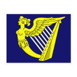 Blue Winged Maiden Harp, Ireland flag Postcard