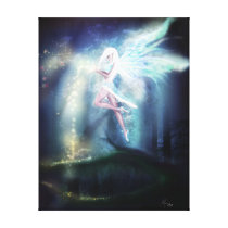 Blue Winter Fairy, Fantasy Art Wrapped Canvas
