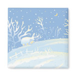 Blue Winter Fridge Magnets