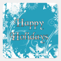 Blue Winter Meadow - Happy Holidays Sticker