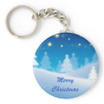 Blue Winter Scene Christmas gifts keychains