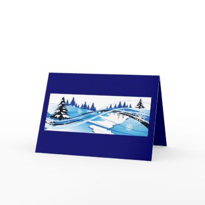 Blue Winter Spelndor Greeting Card by erin_kathleen