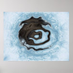 blue with brown swirls print