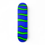 Blue With Green Stripes Skateboard